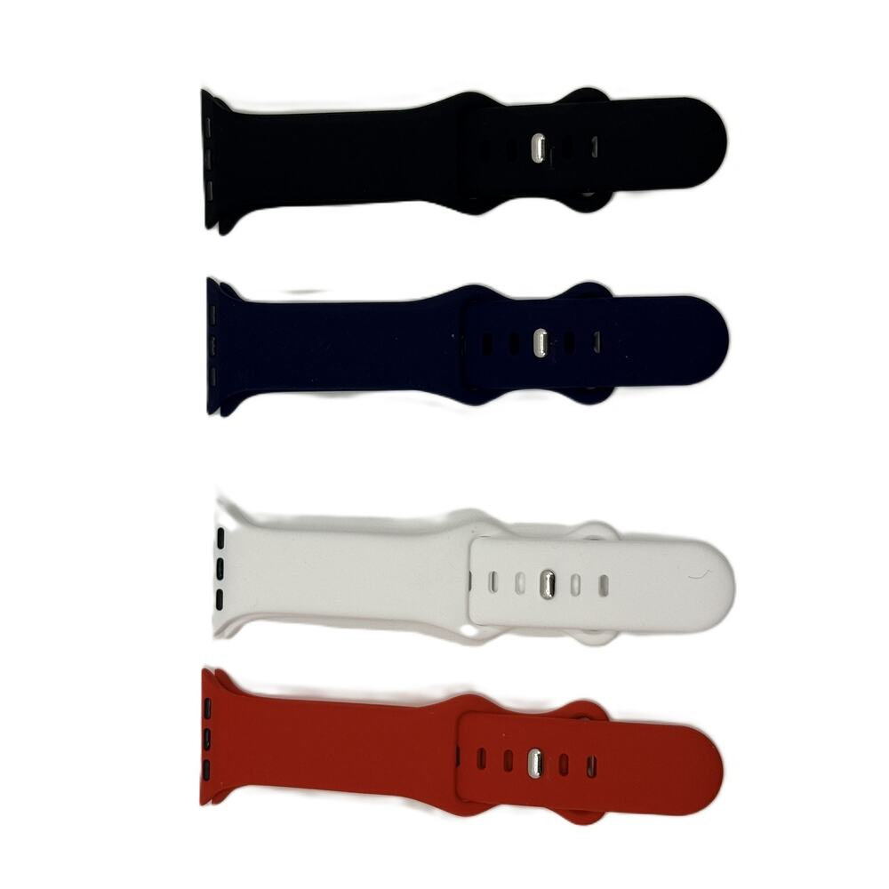 Generic Soft Silicone Watch Bands Red White Blue Black for iWatch 38 - 45mm